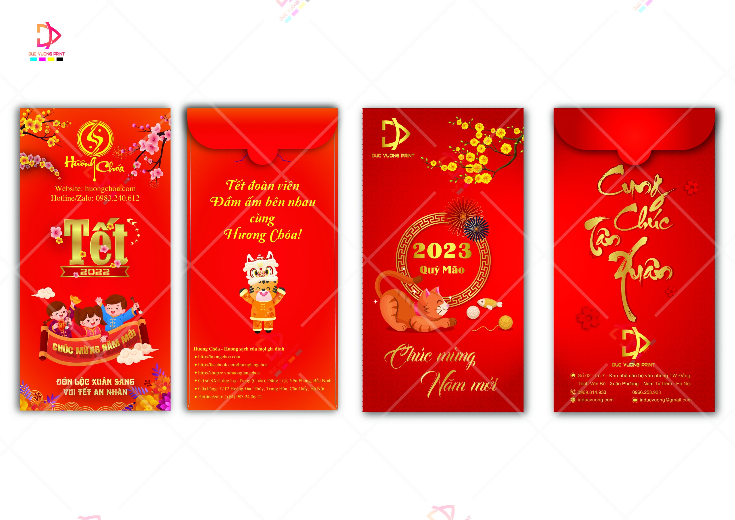 Mẫu lì xì đơn chiếc “Tết phú quý” với hình tượng cá chép trong tranh đông hồ tượng trưng cho sự thăng tiến và may mắn.